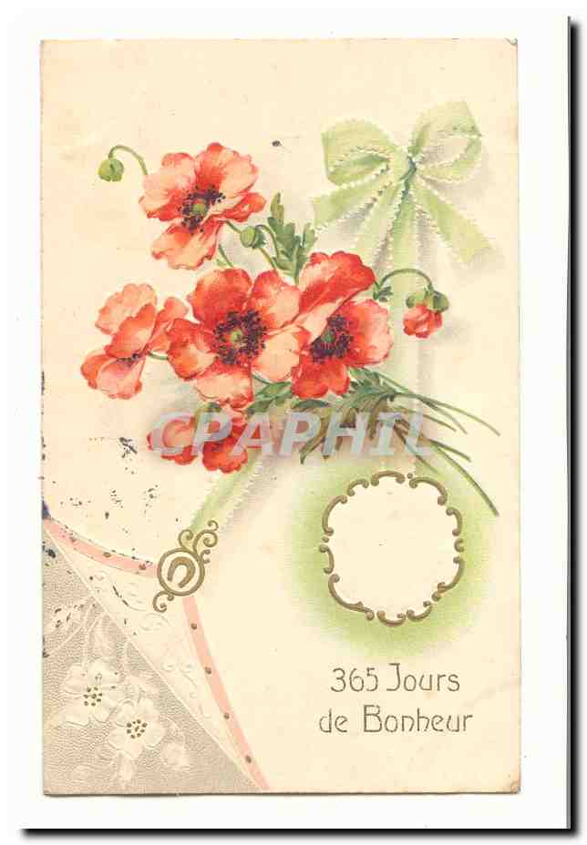 CPA Fantaisie 365 jours de bonheur (fleur)