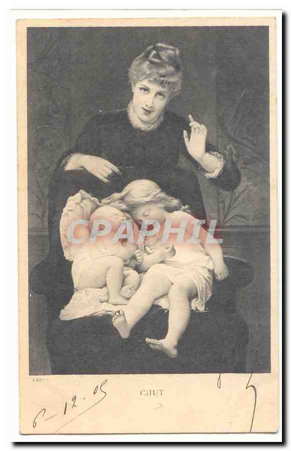 CPA Fantaisie chut (enfants et femme)