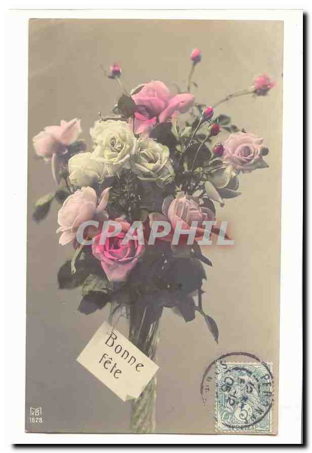 CPA Fantaisie Bonne fete (fleurs)