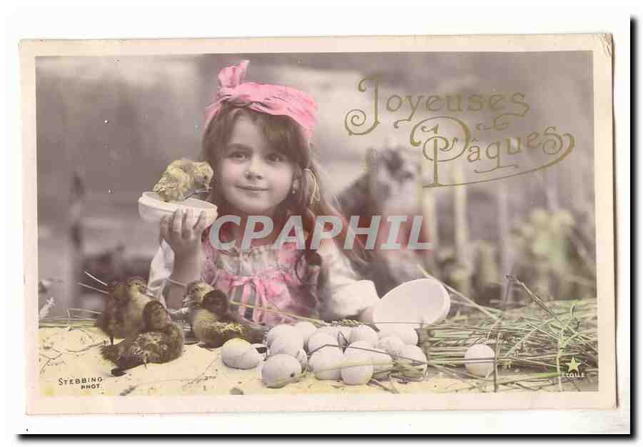 CPA Fantaisie joyeuses paques (oeufs)