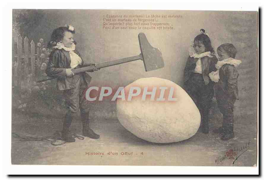 CPA Histoire d'un oeuf fantaisie