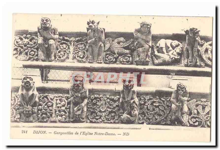 Les gargouilles de Notre DAme de dijon CPA