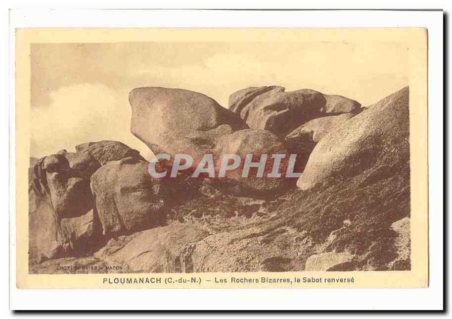 PLOUMANACH (C.-du-N.) — Les Rochers Bizarres, le Sabot renversé — Chorti de Plier-Madon
