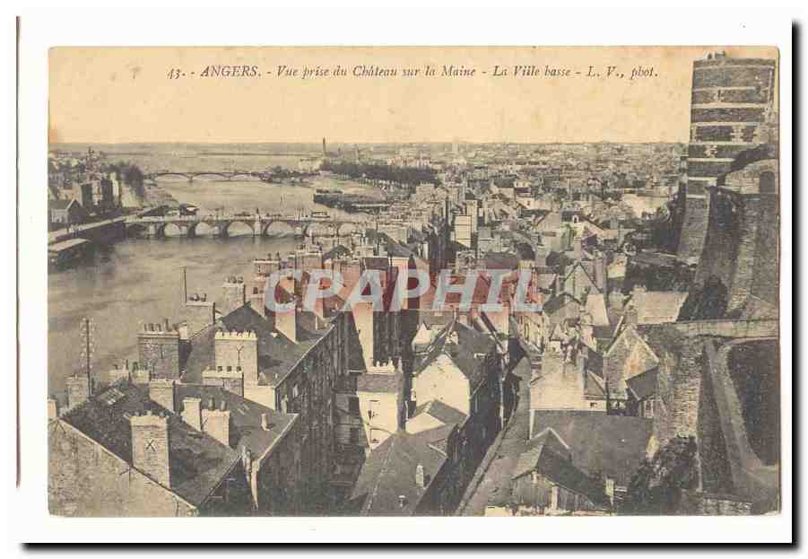 Angers CPA vue prise du chateau sur la Marne La ville basse