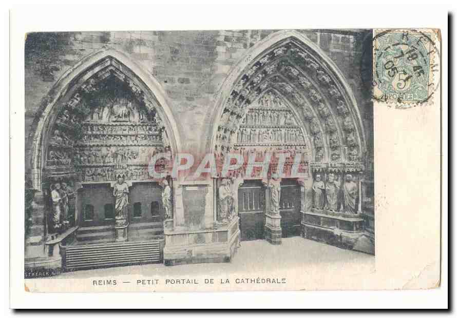Reims CPA petit portail de la cathedrale