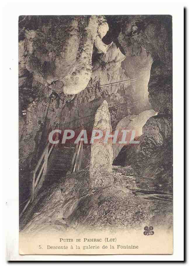 Puits de Padirac (Lot) — Descente à la galerie de la Fontaine — éditeur CPAPHIL