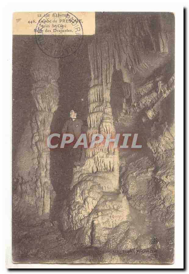 Grotte de PRESQUE — Hall of Draperies — Publisher: Léon Béchard, n°446