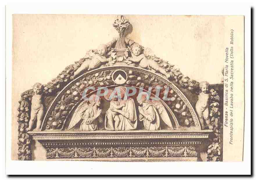 Italie Italia Firenze CPA Basilica di S Maria Novella Frontespizio del lavabo nella Sacrestia