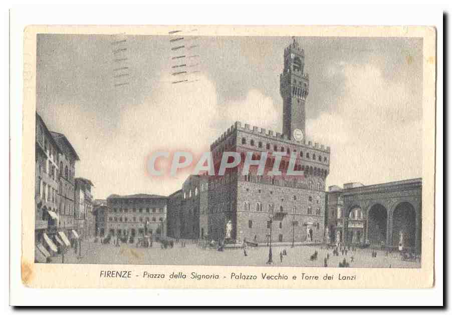 Italie Firenze CPA Piazza della Signoria Palazzo Vecchio e Torre dei Lanzi