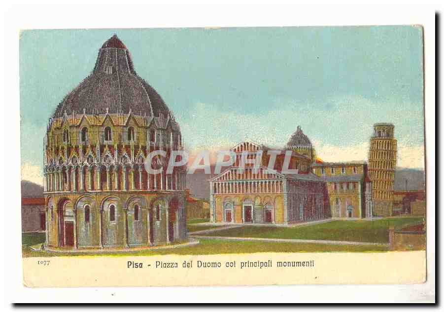 Italie italia Pisa CPA Piazza del Duomo coi principali monumenti