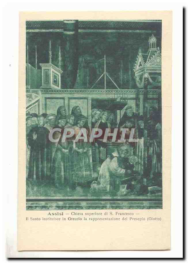 Italie ITalie Assisi CPA Chiesa superiore di S Francesco Il santo instituisce in Greccio Presepio 5Giotto)