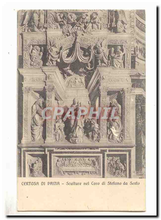 Italie Italia Certosa di Pavia CPA sculture nel Coro di Stefano da Sesto