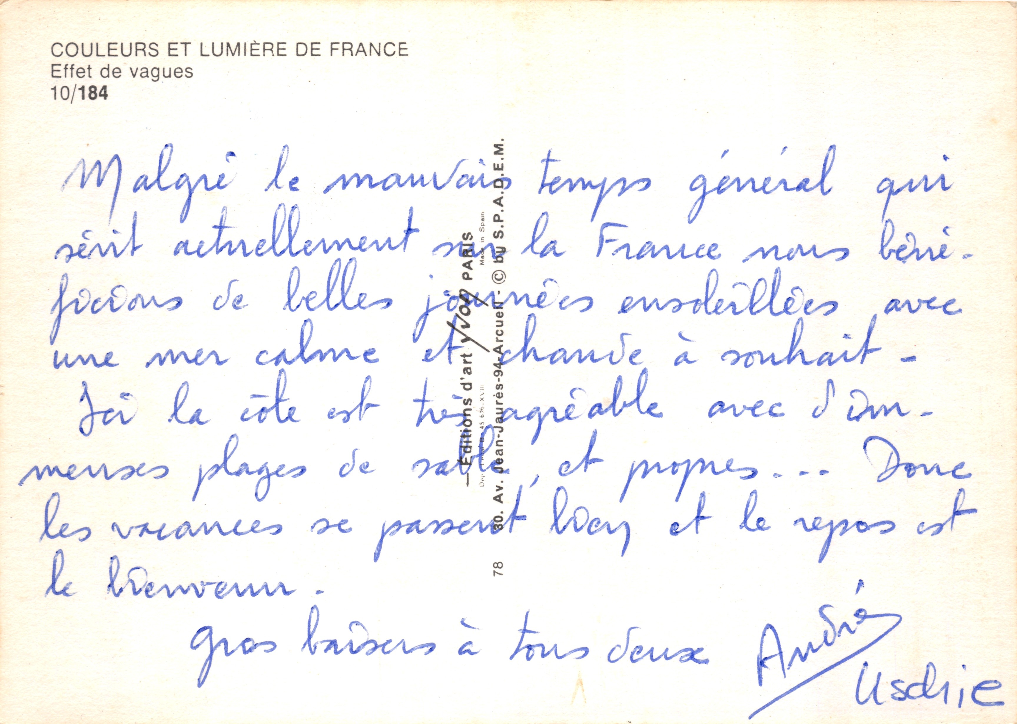 Effet de vagues — scène océanique — Éditions d'art YVOZ, série 10/184 — Reverso