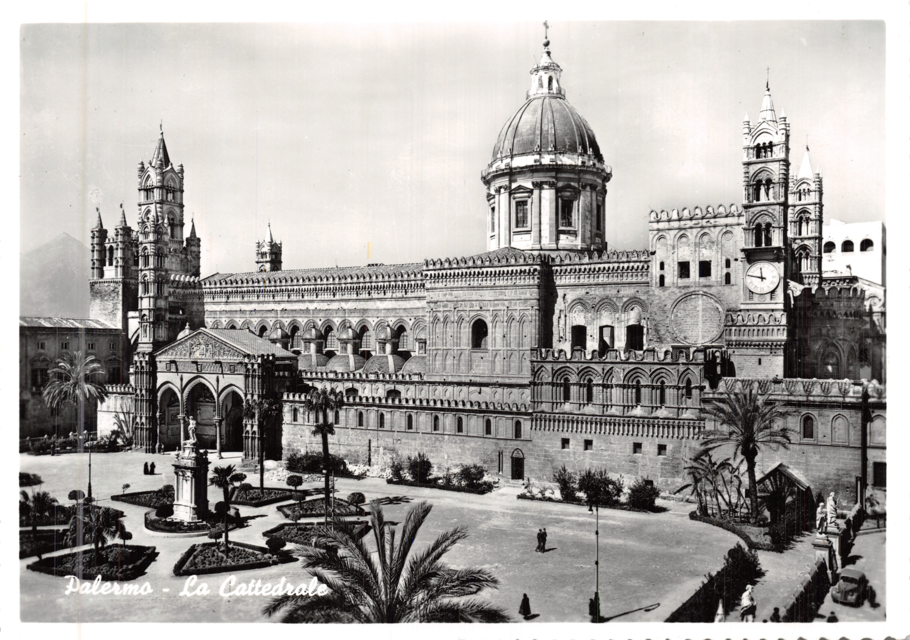 Palerme - La Cattedrale — vue de la cathédrale avec son dôme et ses tours, éditeur VERA FOTOGRAFIA, n° 9614