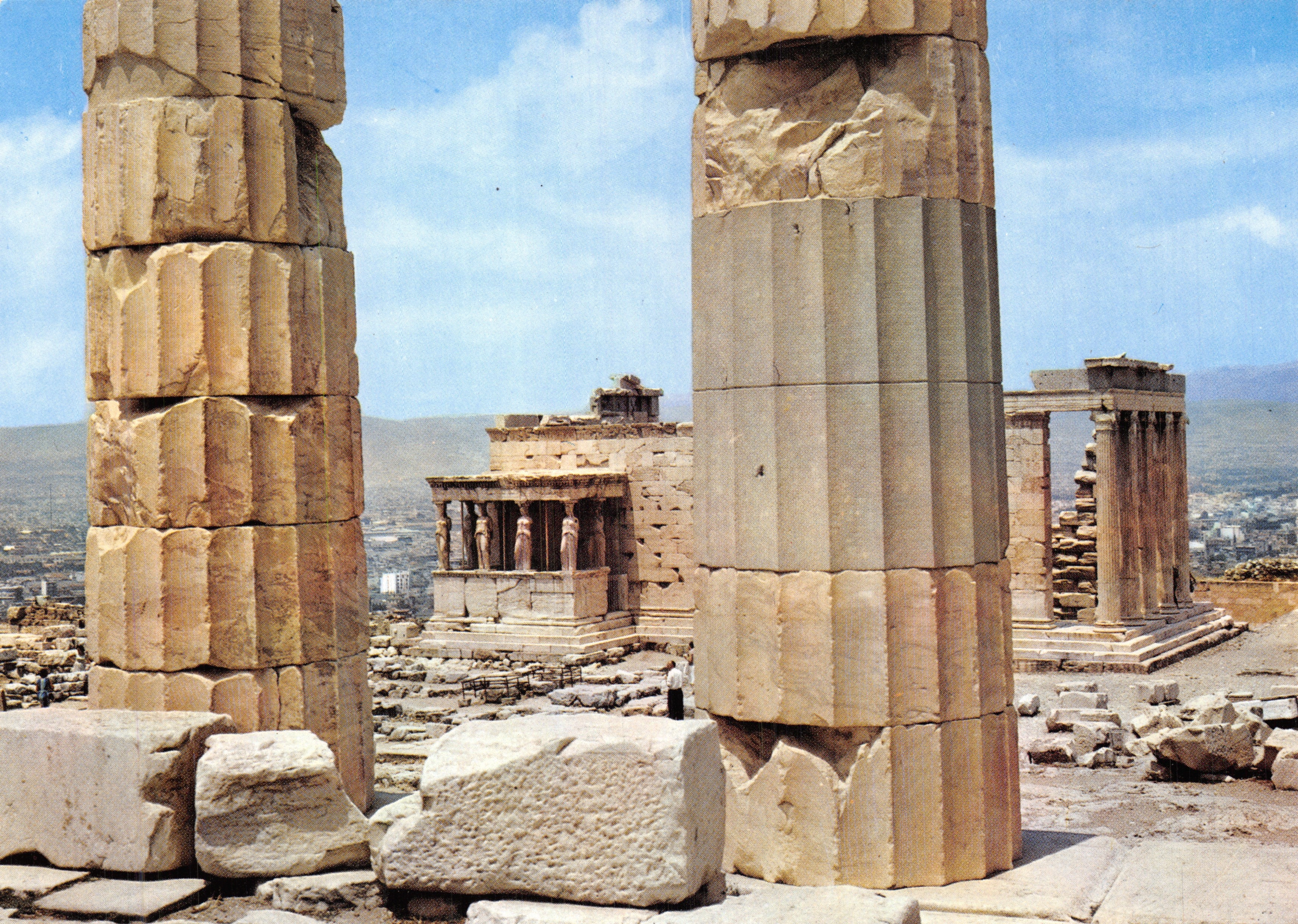 Athenas — Vista del Erechtheo desde el Partenón — Editor C. G. Trimboli, n.º T-880