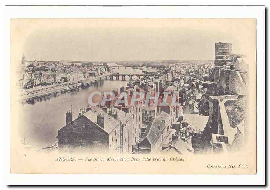 angers CPA vue sur la Maine et la basse ville prise du chateau
