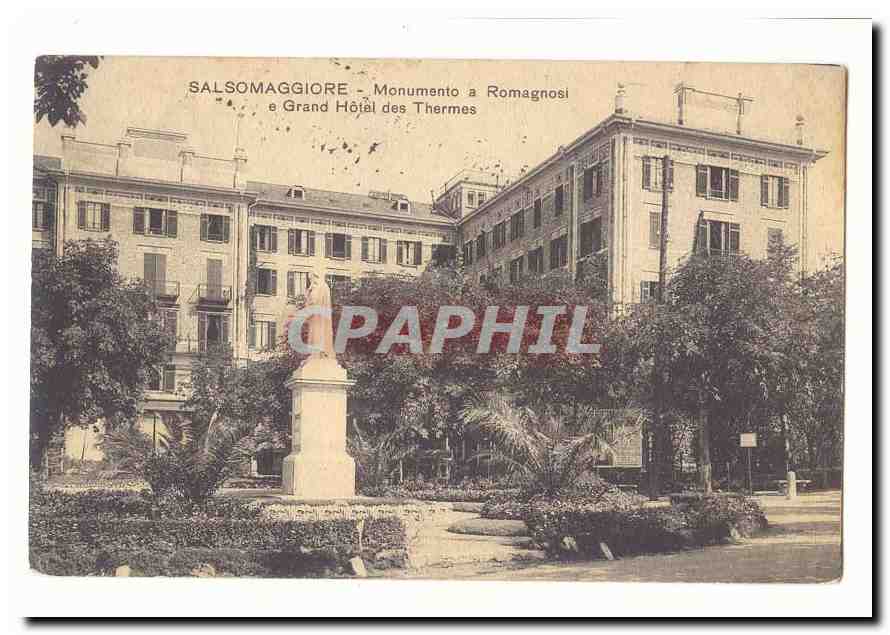 italie italia salsomaggiore CPA Monumento a Romagnosi e Grand Hotel des Thermes