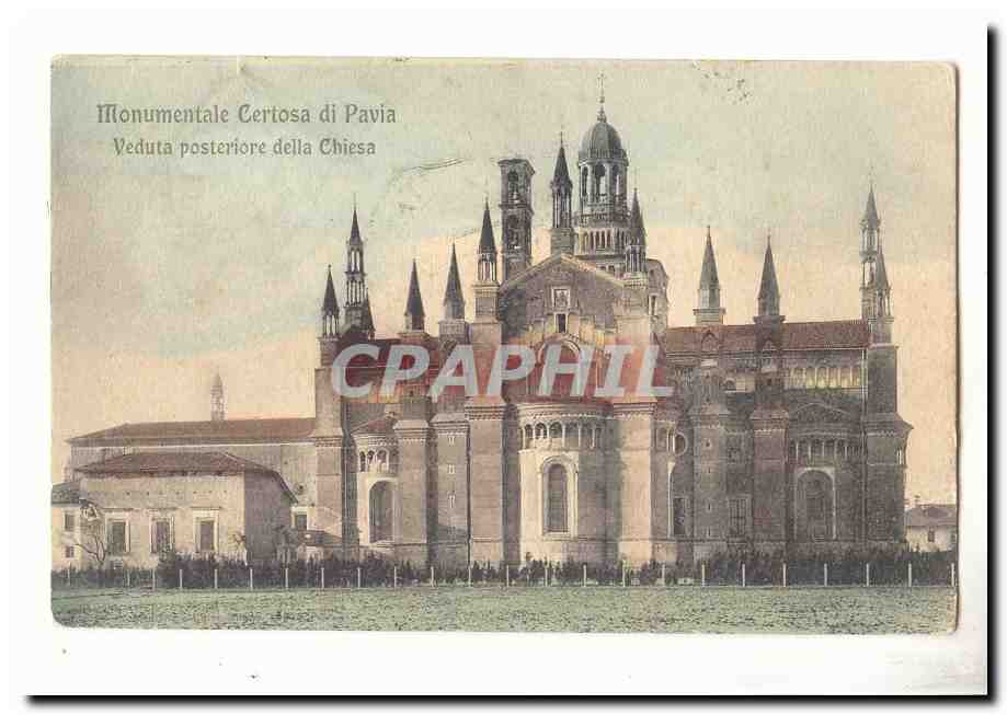 italie Italia CPA Monumentale certosa di Pavia Veduta posteriore della Chiesa