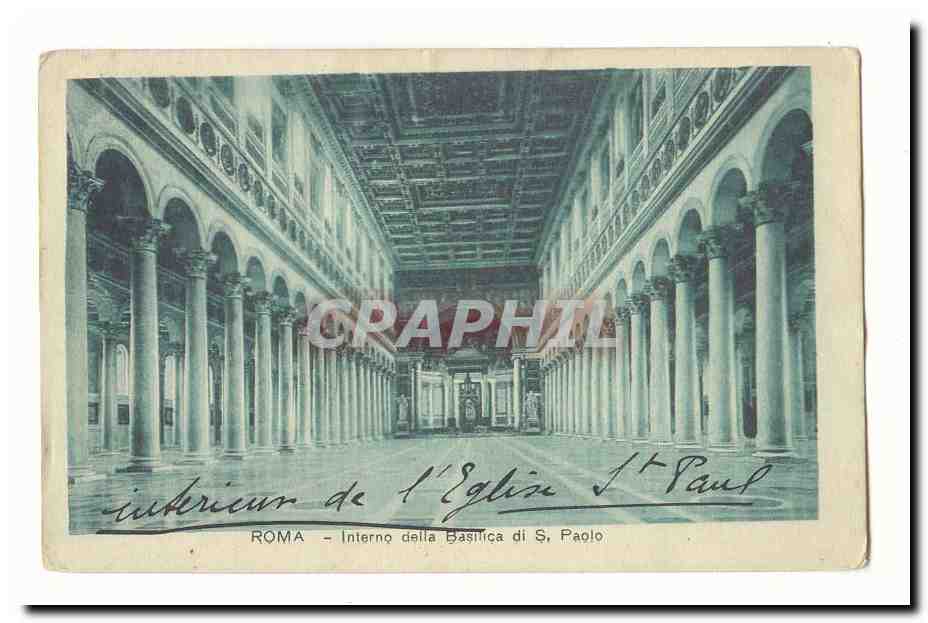 italie italia Roma CPA Interno della Basilica di S Paolo
