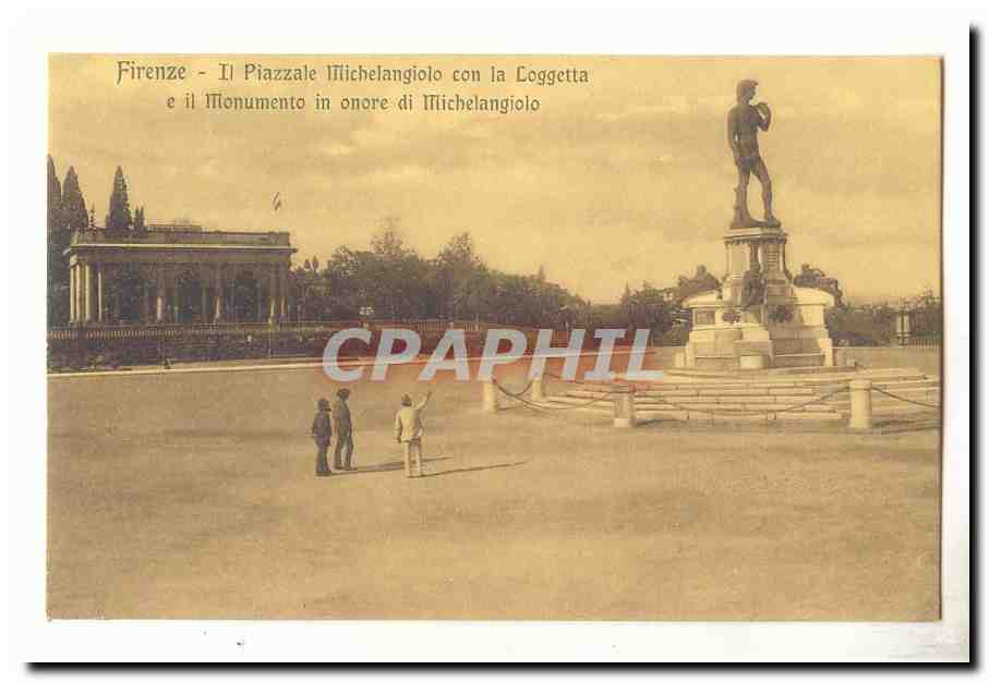 italie italia Firenze CPA Il piazzale Michelangiolo con la Loggetta e il Monumento in onore di Michelangiolo