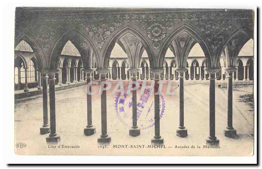 Mont Saint Michel CPA Arcades de la MErveille