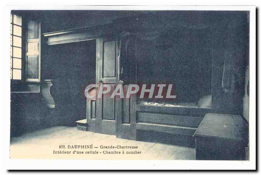 DAuphine Grande Chartreuse CPA Interieur d'une cellule Chambre a coucher