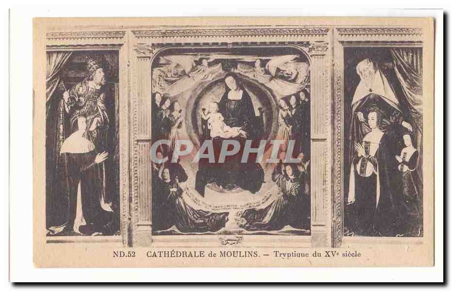 CPA Cathedrale de Moulins Tryptique du 15eme
