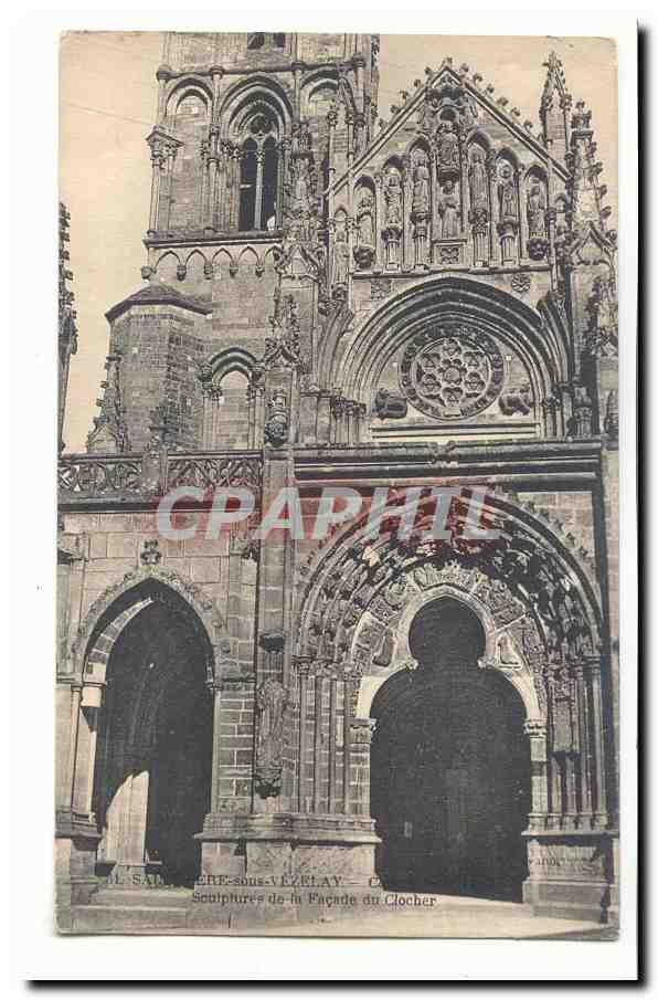 Saint Ere en Vezelay CPA Sculptures de la facade du clocher