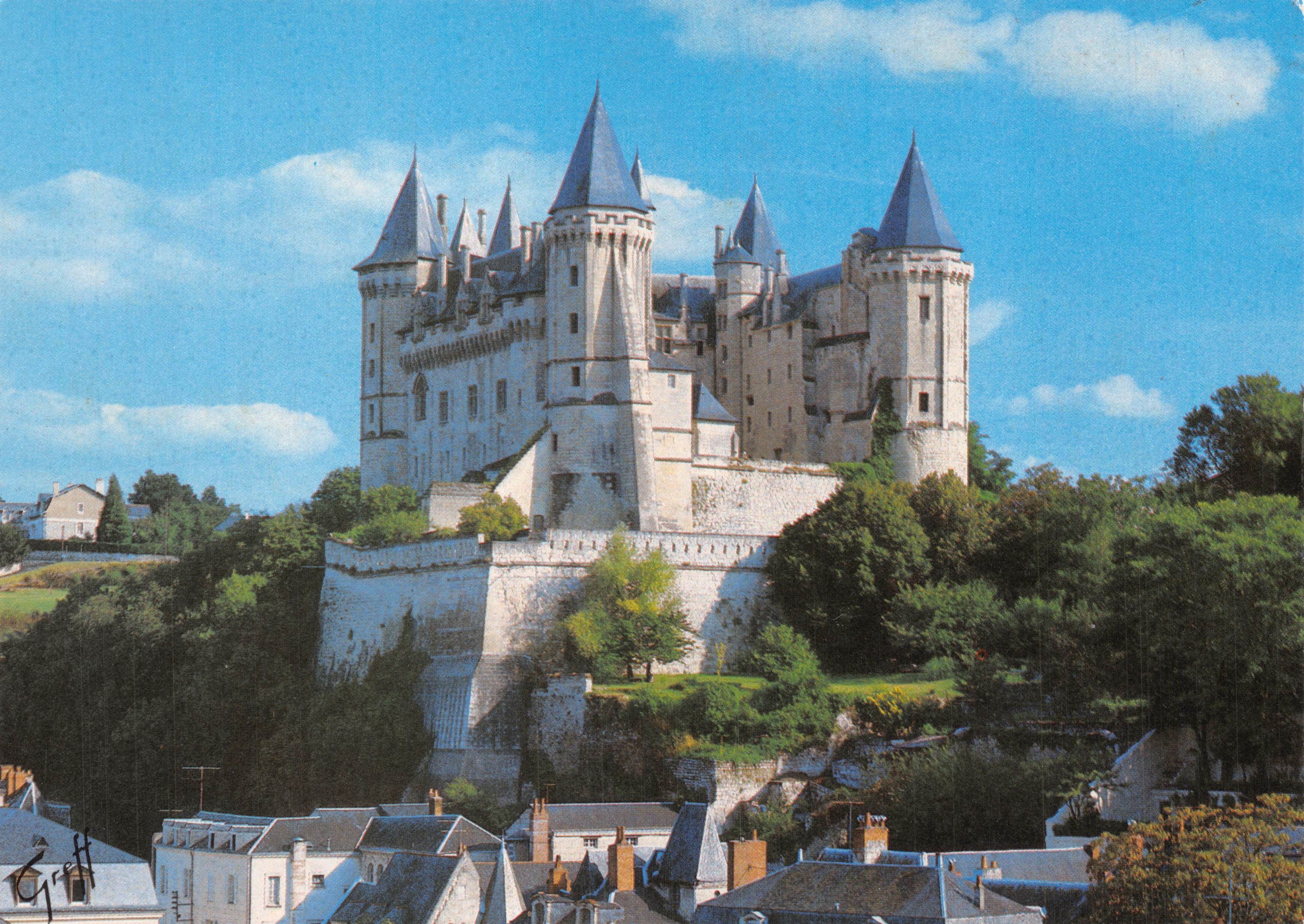 Château de Saumur — vue panoramique — Éditions GREFF, Paris, n° 492/96
