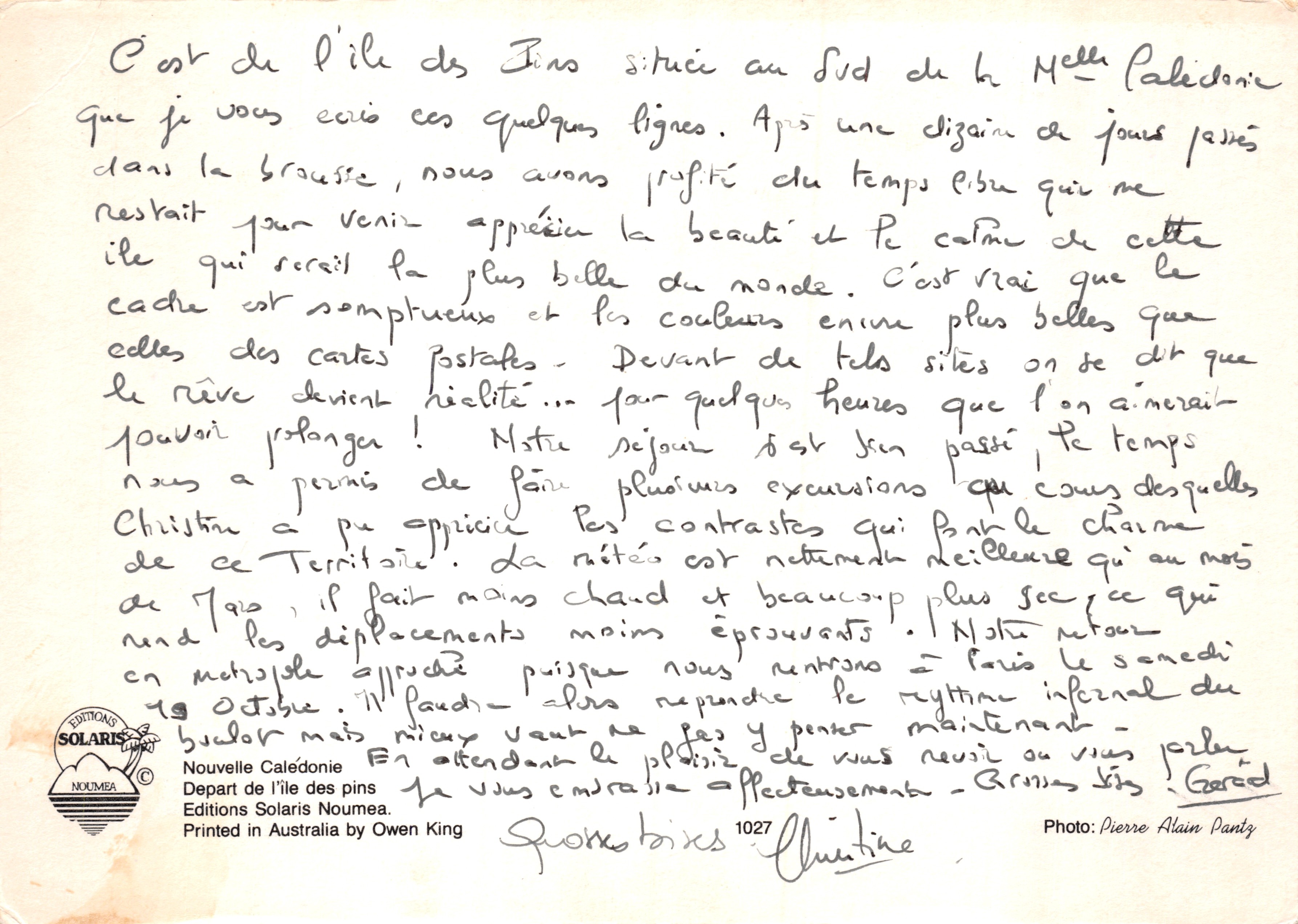 Île des Pins — vue aérienne de la plage et du récif coralien — Éditions Solaris Nouméa — Back
