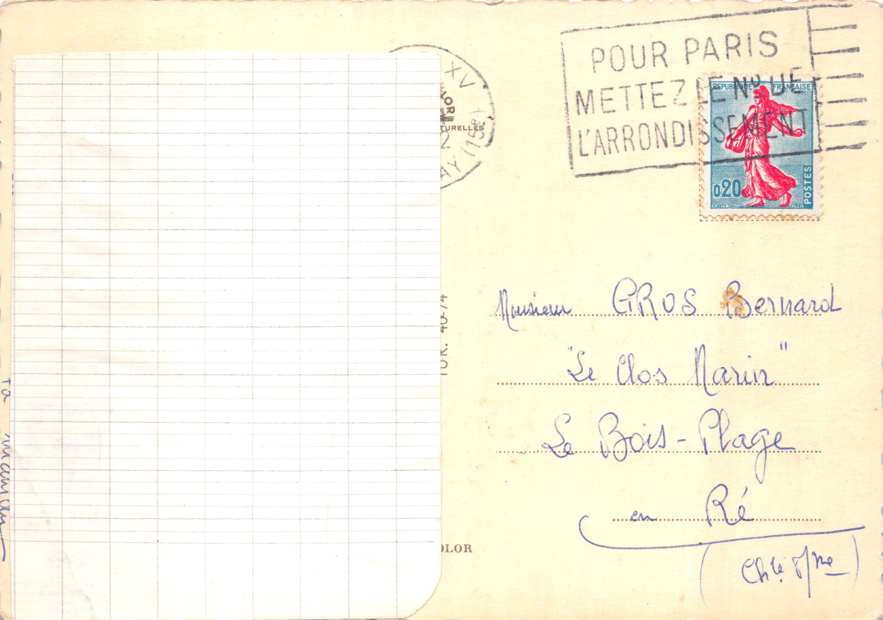 La Tour Eiffel — vue depuis le Champ de Mars, éditeur 'L'Écho de Paris' n° 12345 — Achterkant