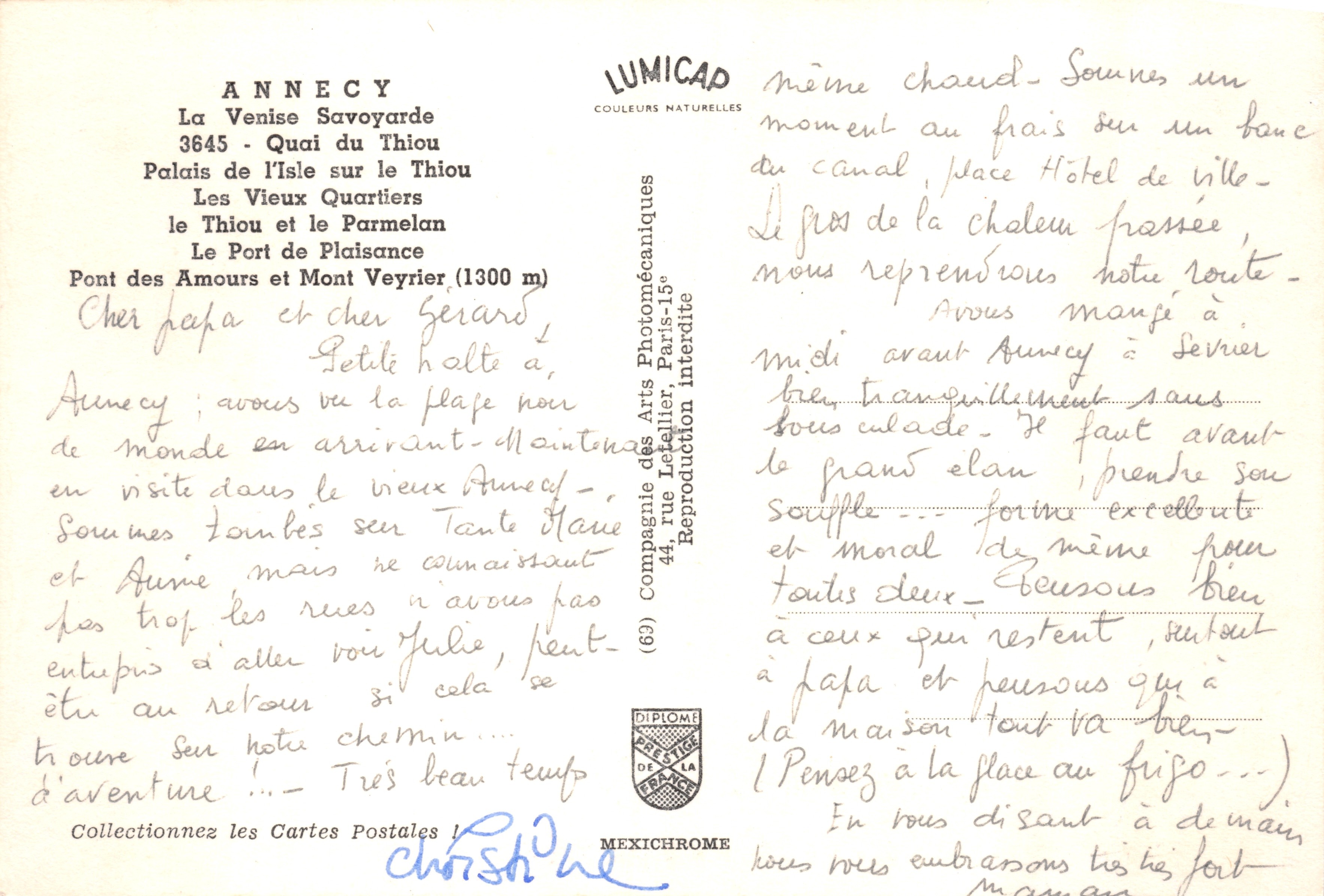 Annecy — La Venise Savoyarde — éditeur LUMICAD — Achterkant