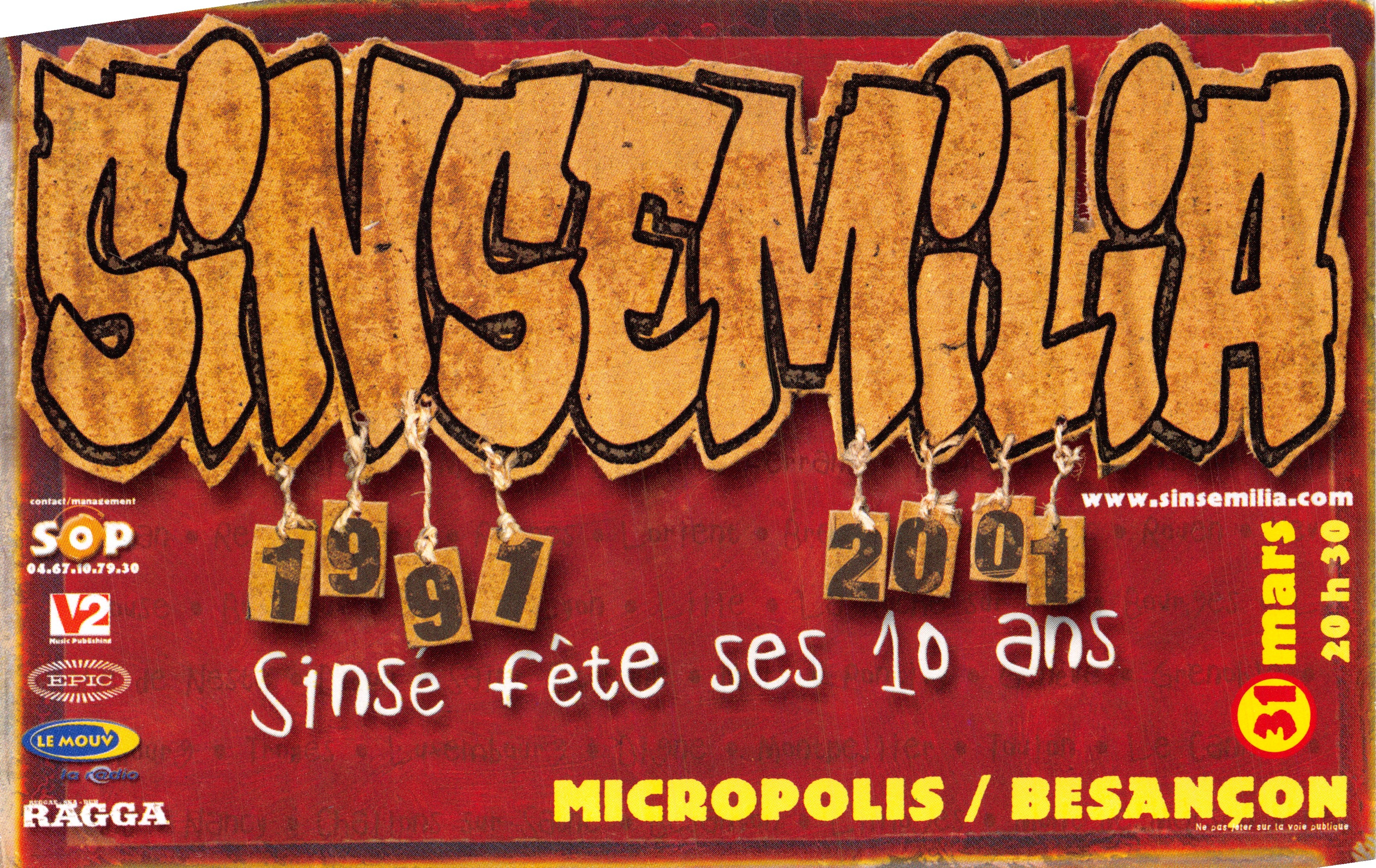 Sinsé fête ses 10 ans — Sinsemilìa / Besançon — éditeur S.O.P. et V2