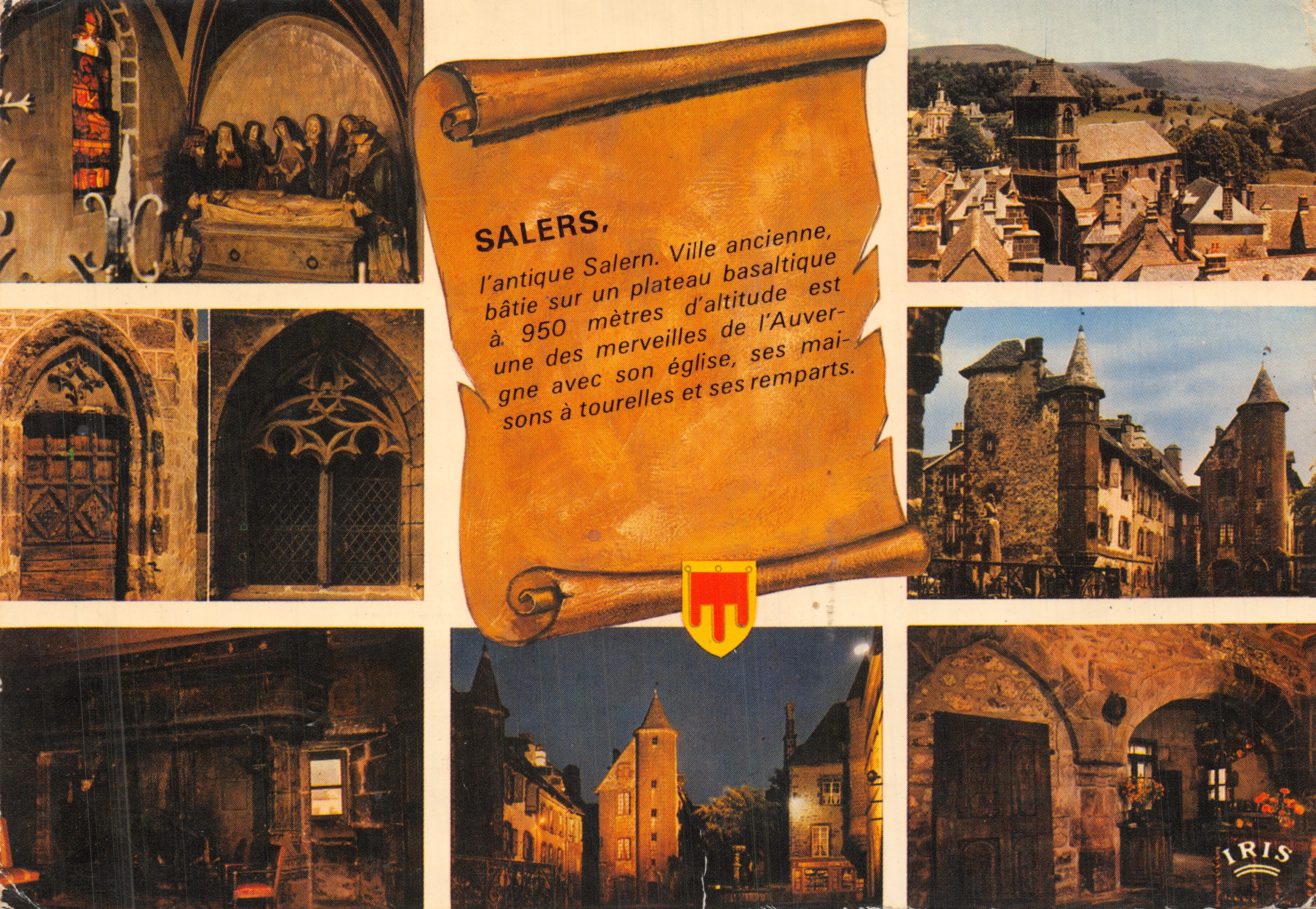 Salers — ville ancienne sur un plateau basaltique à 950 mètres d'altitude — éditeur IRIS