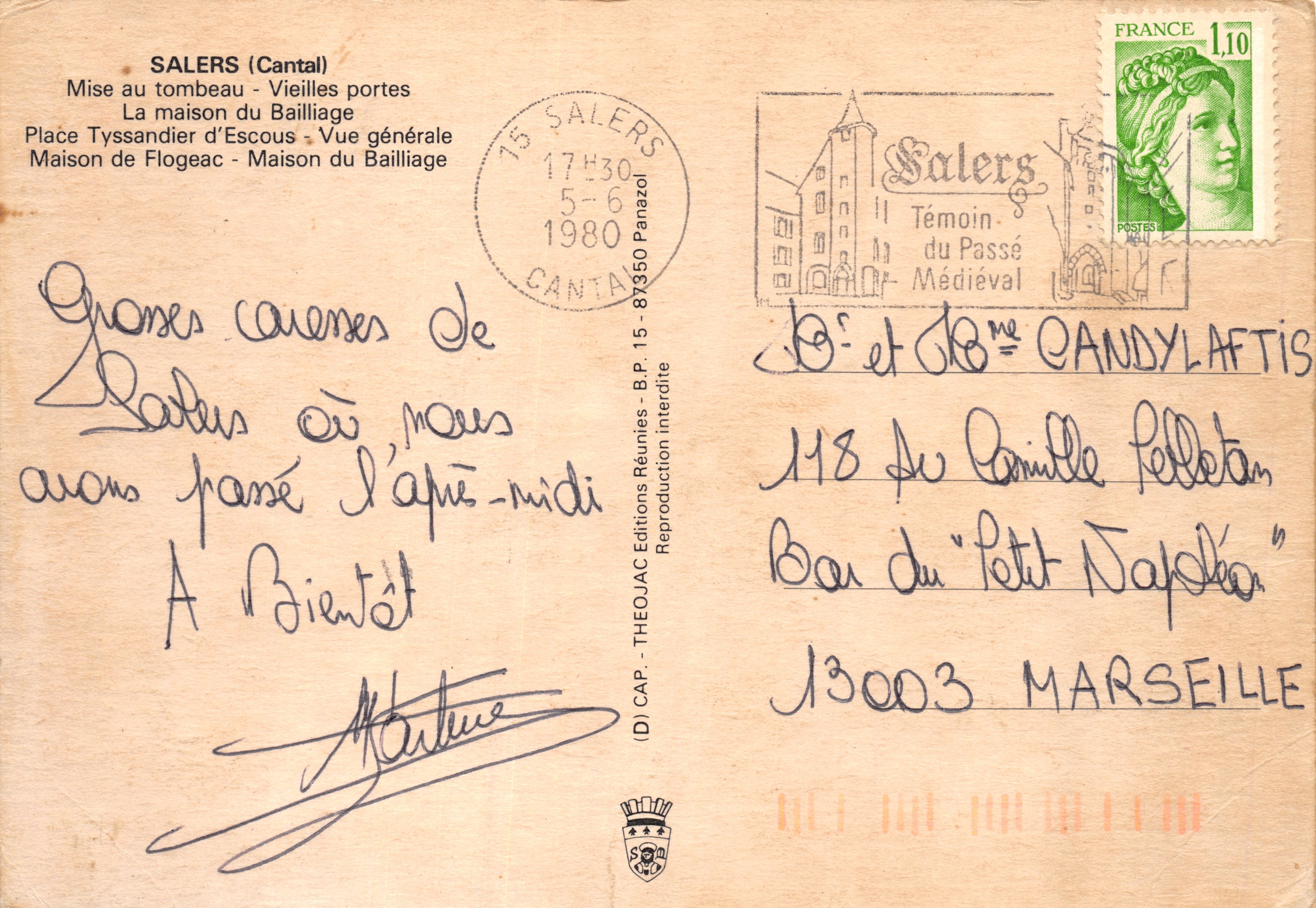 Salers — ville ancienne sur un plateau basaltique à 950 mètres d'altitude — éditeur IRIS — Verso