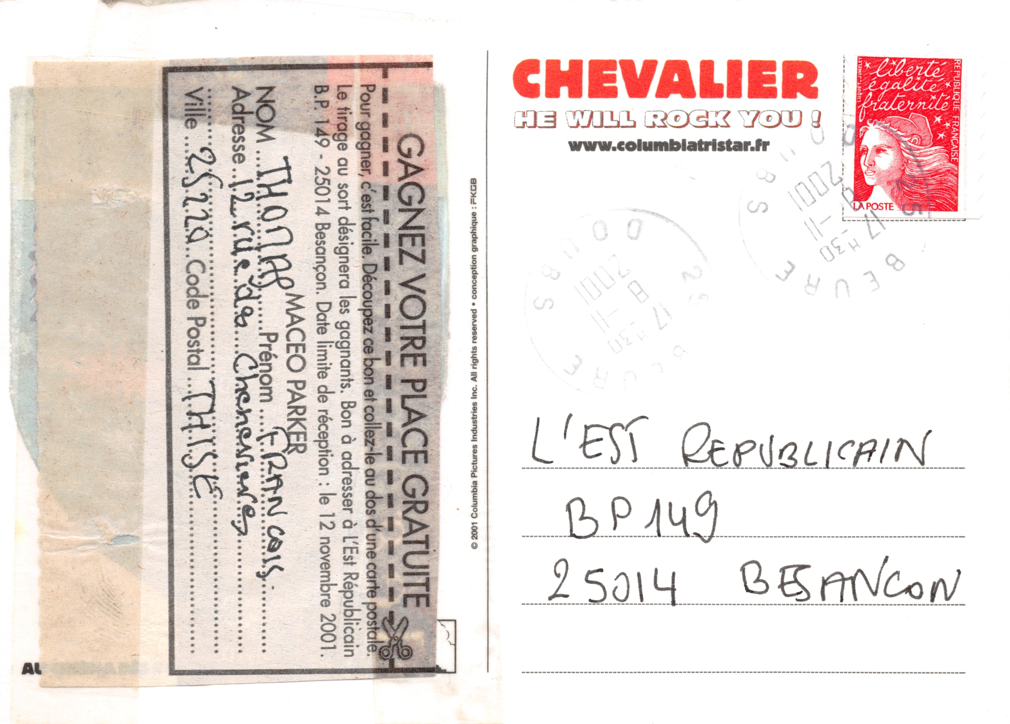 Scène de film — Chevalier — éditeur CHEVALIER — Rückseite