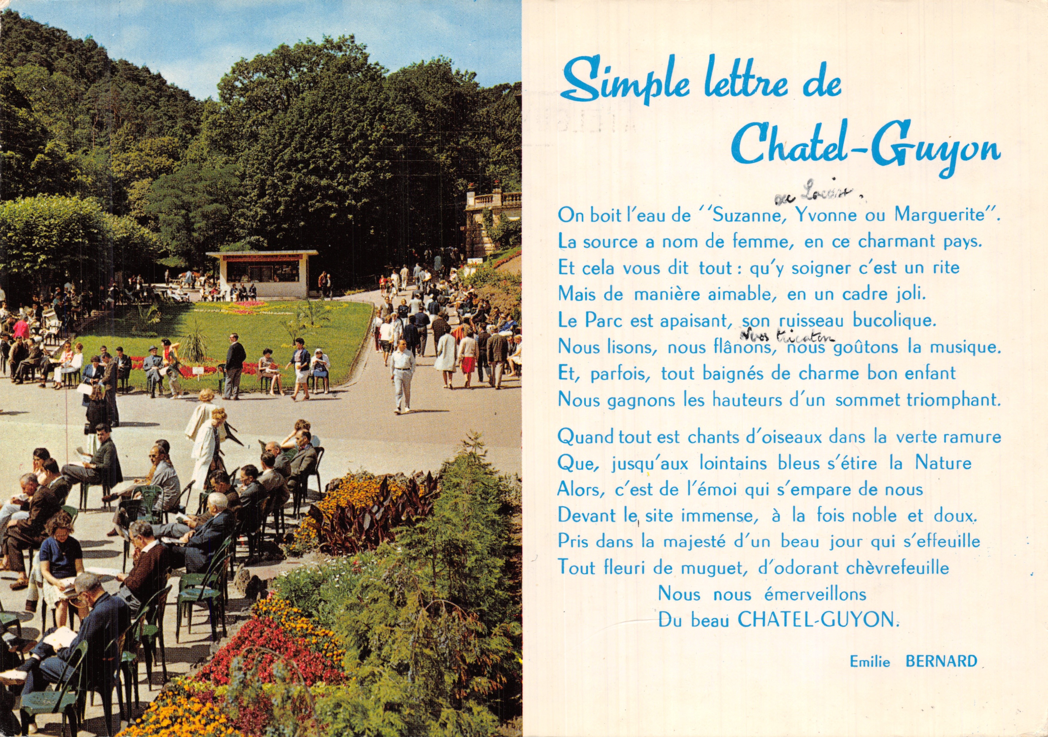 Parc de Chatel-Guyon — vue de la source et des visiteurs — Éditions Couleurs Naturelles