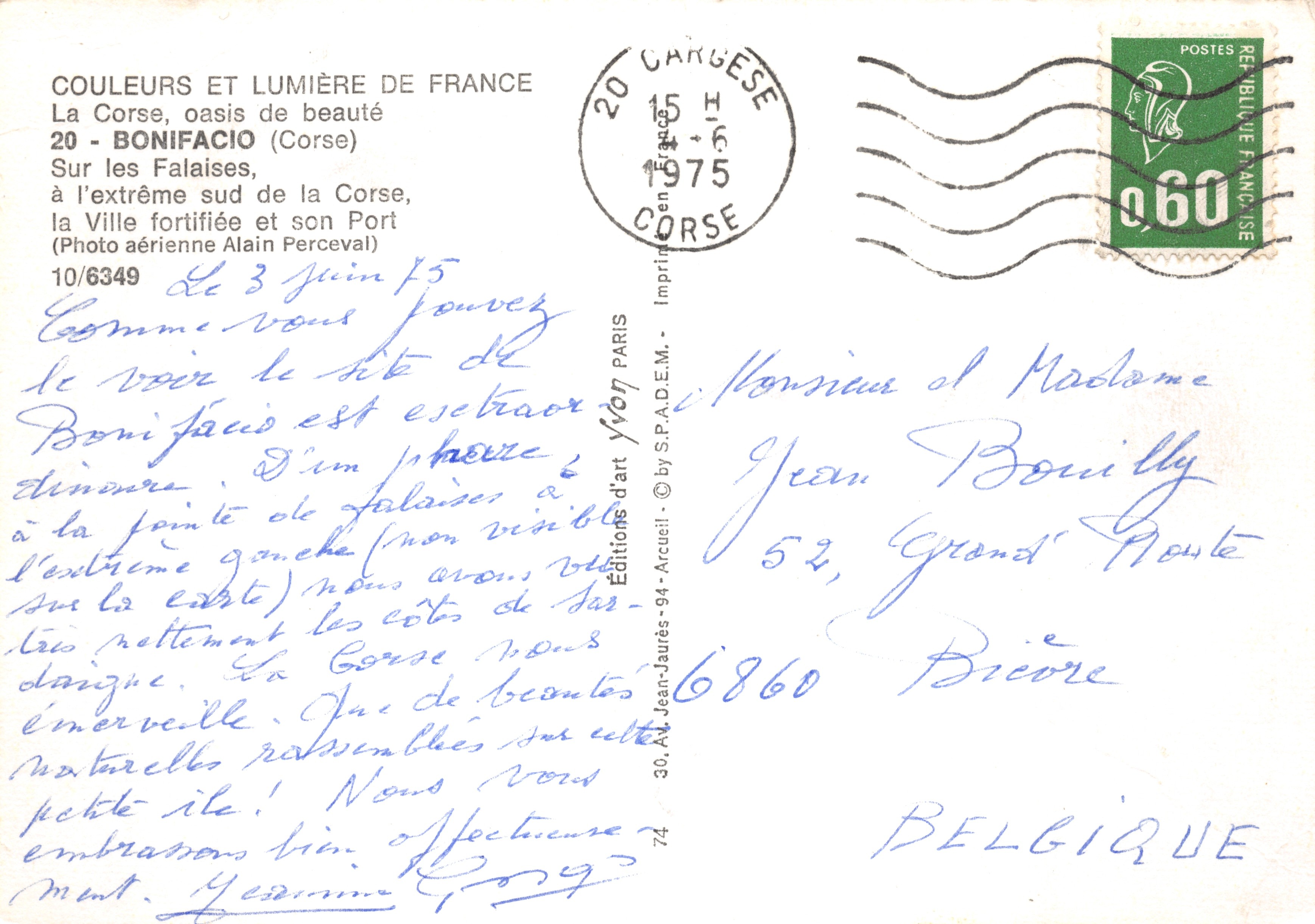 Bonifacio — ville fortifiée et son port — Éditions d'art Acueill — Verso
