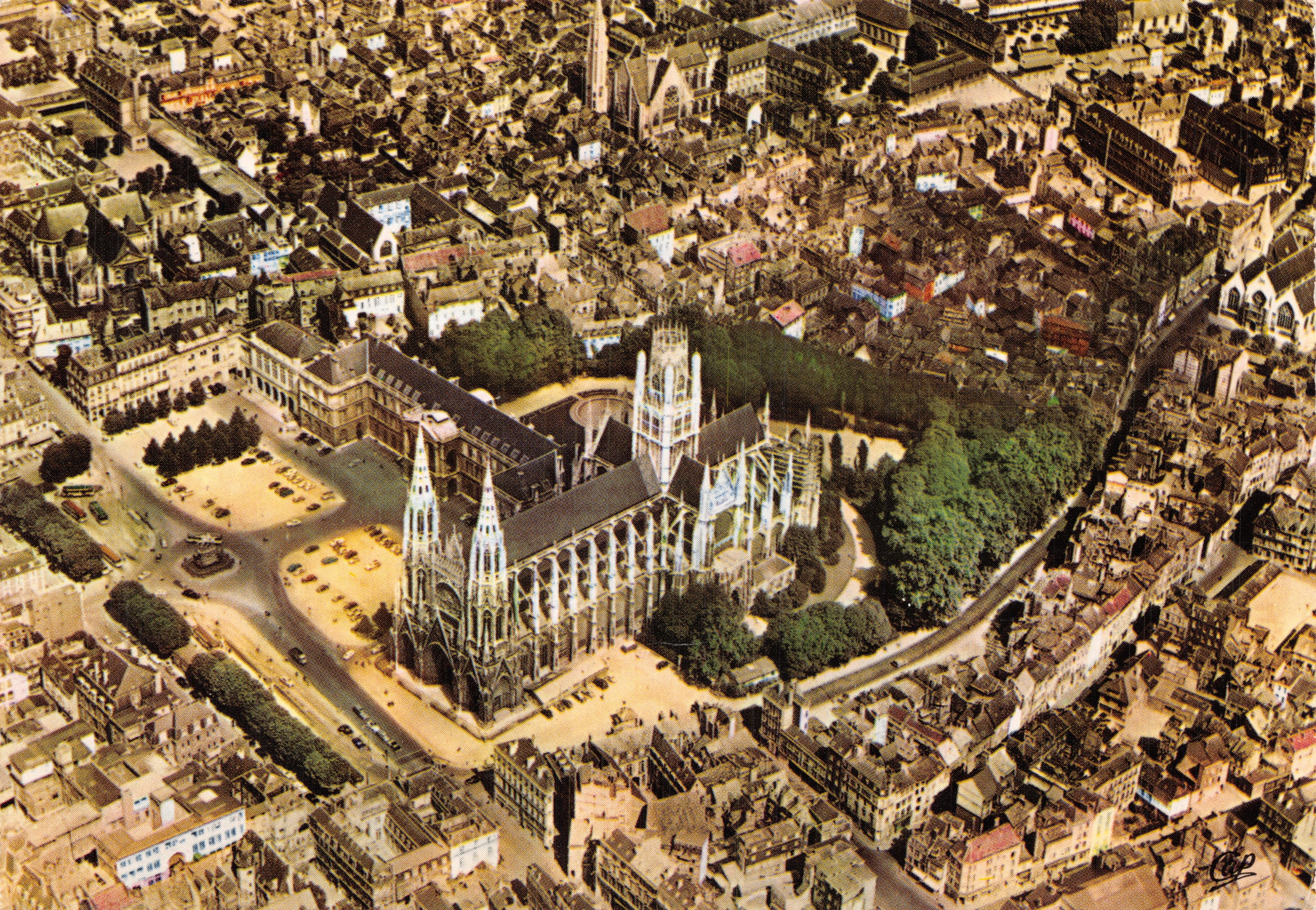 Rouen — Vue aérienne de l'Église Saint-Ouen — Ektacap