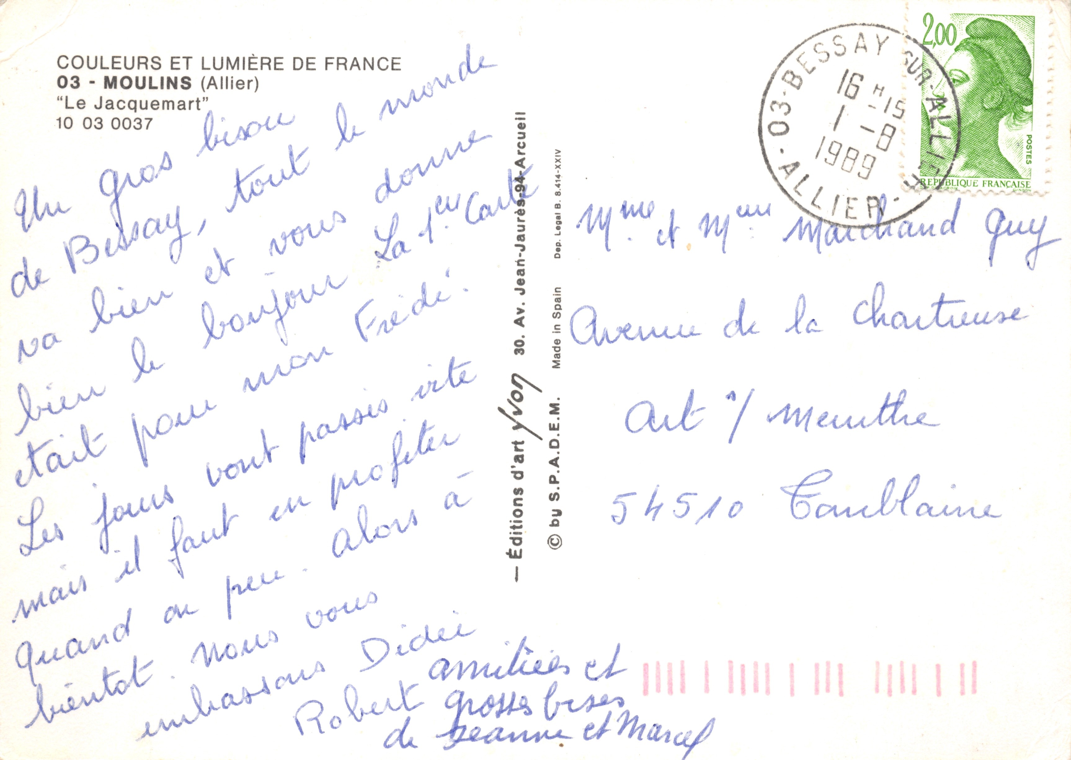 Tour de l'Horloge — Bessay — Éditions Jean-Jaurès d'Arcueil — Verso