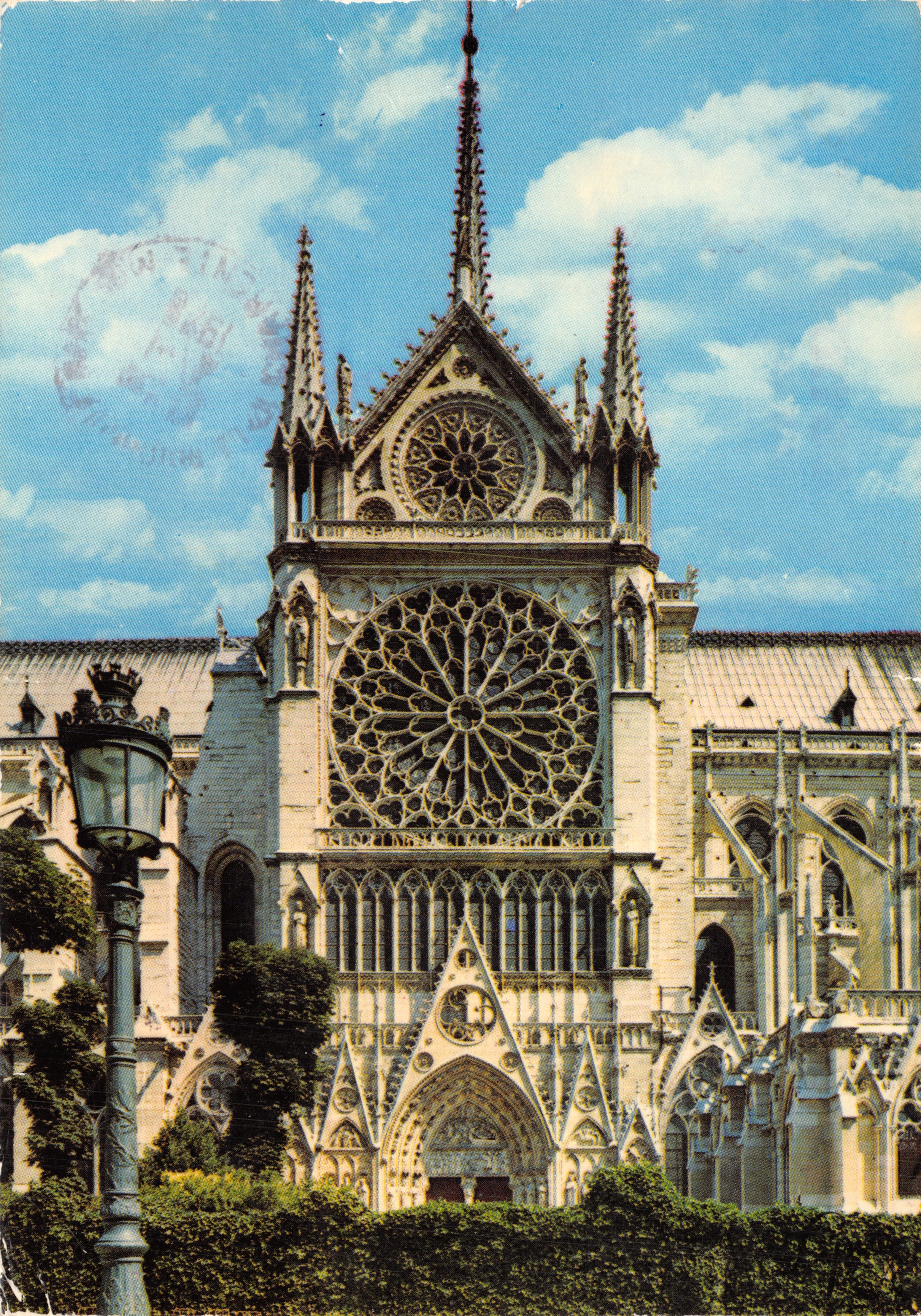 Notre-Dame de Paris — fachada sur con ventana de rosetón — editor LYNA PARIS, n° 1199