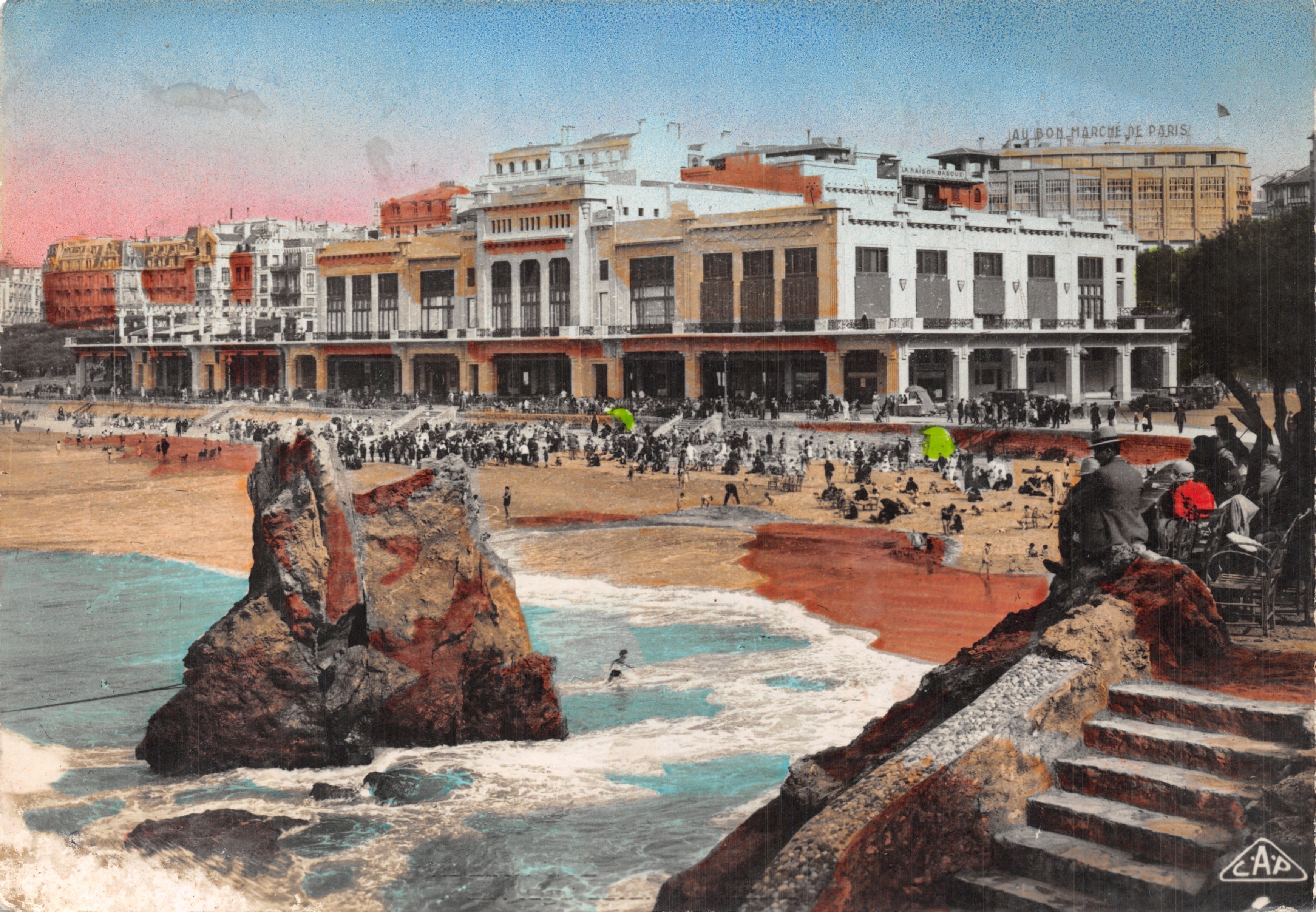Biarritz — Vista de la playa frente al Casino — Editor C.A.P. n°7