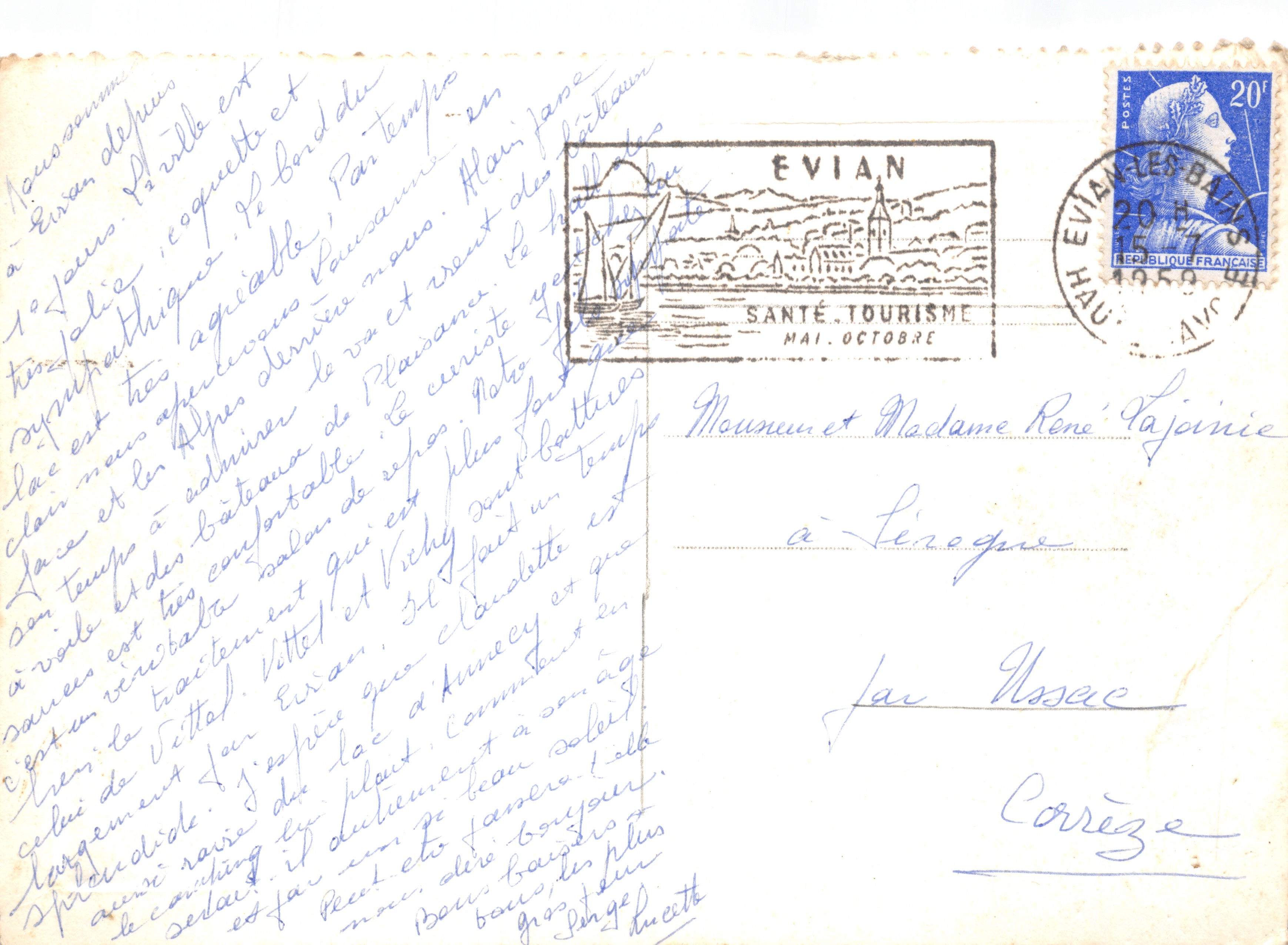 Evian-les-Bains — Vue Générale — Éditeur : Evian-les-Bains — Verso