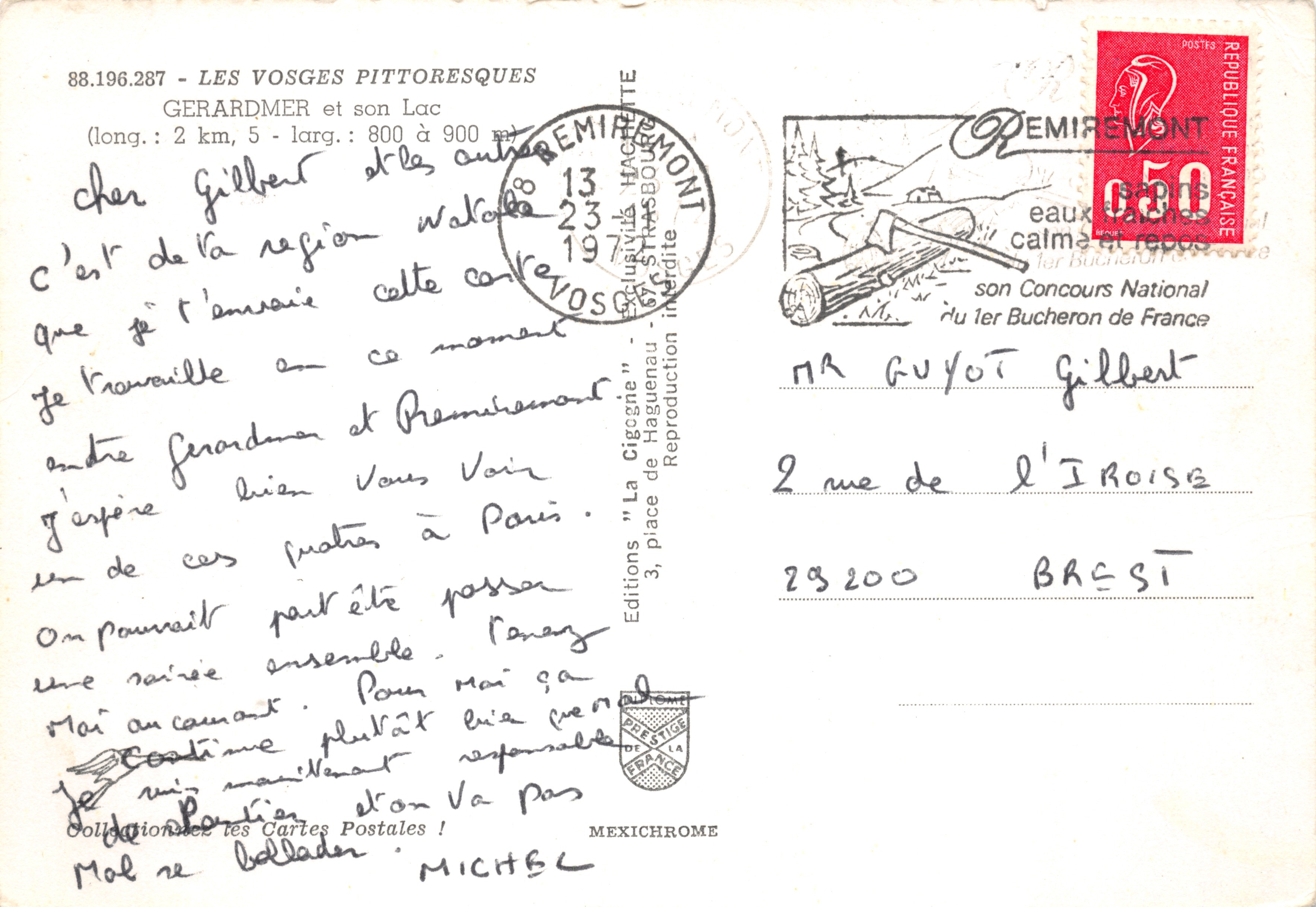Gérardmer — lac et village vu d'en haut — éditeur IRIS — Reverso