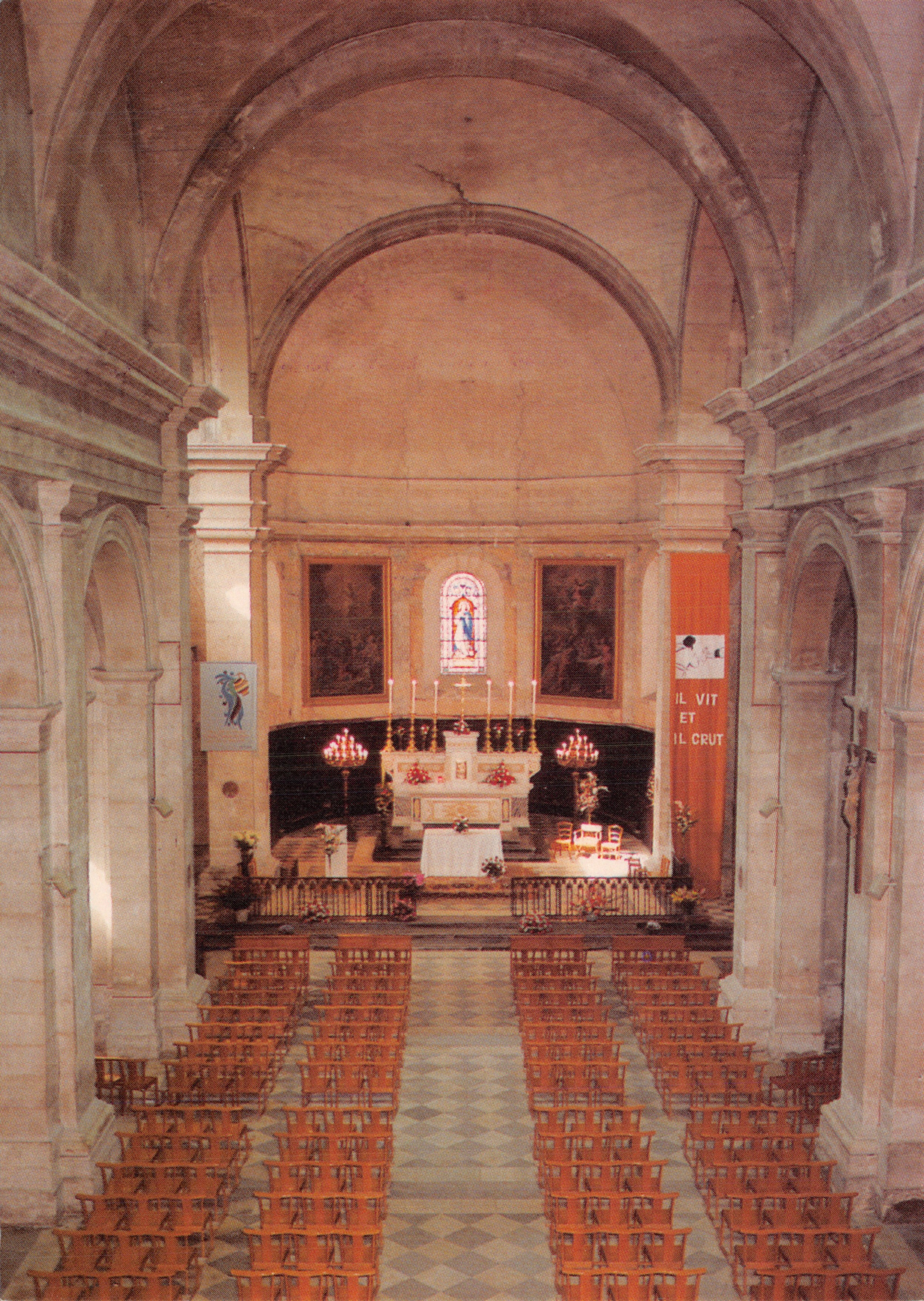 Chiesa di Saint-Martin — Navata centrale e cappella maggiore — Tipografia BEAU LIEU, Lione