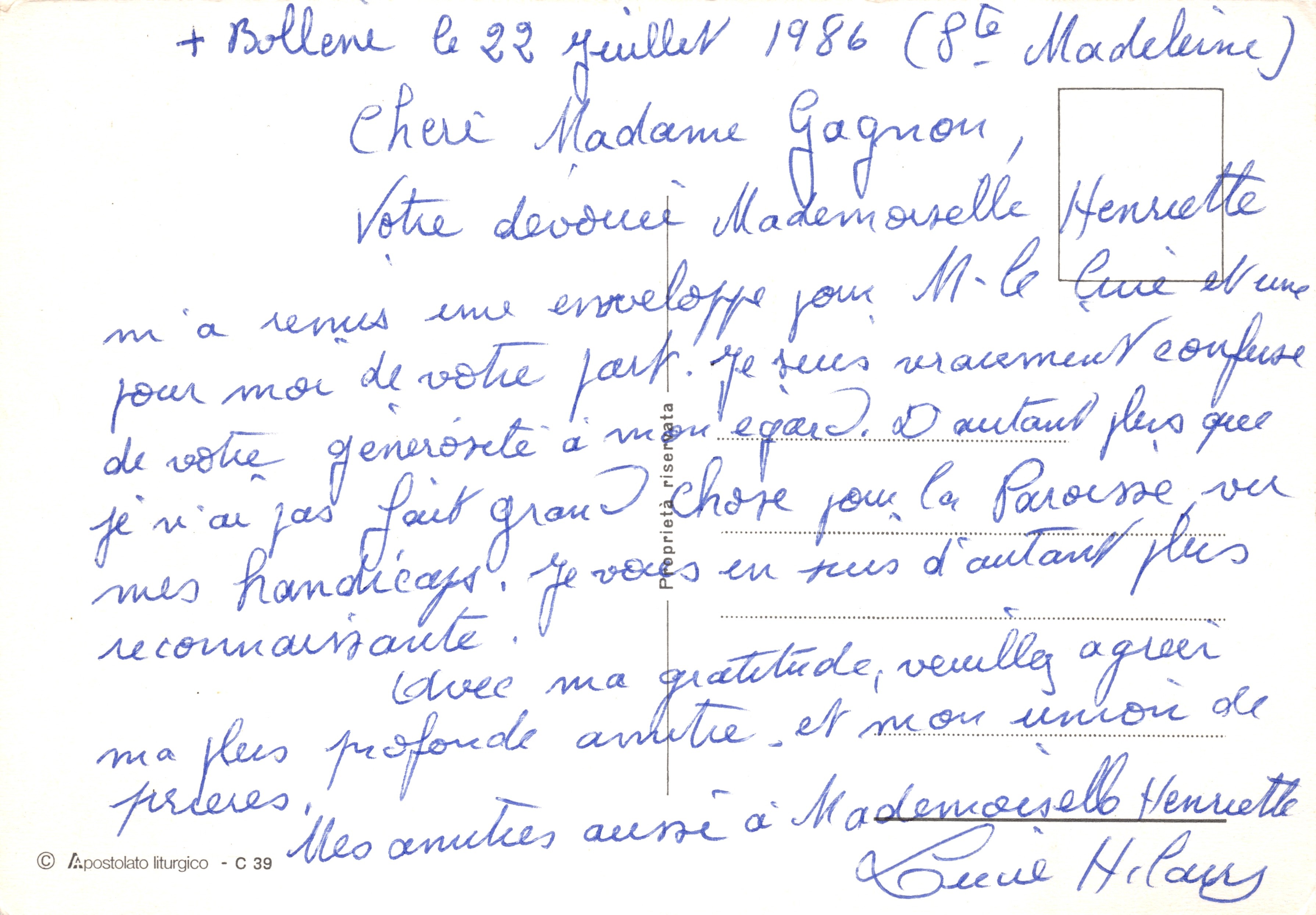 Buddha in klei — reliefbeeld — uitgever Apostolato Liturgico, n° C 39 — Achterkant