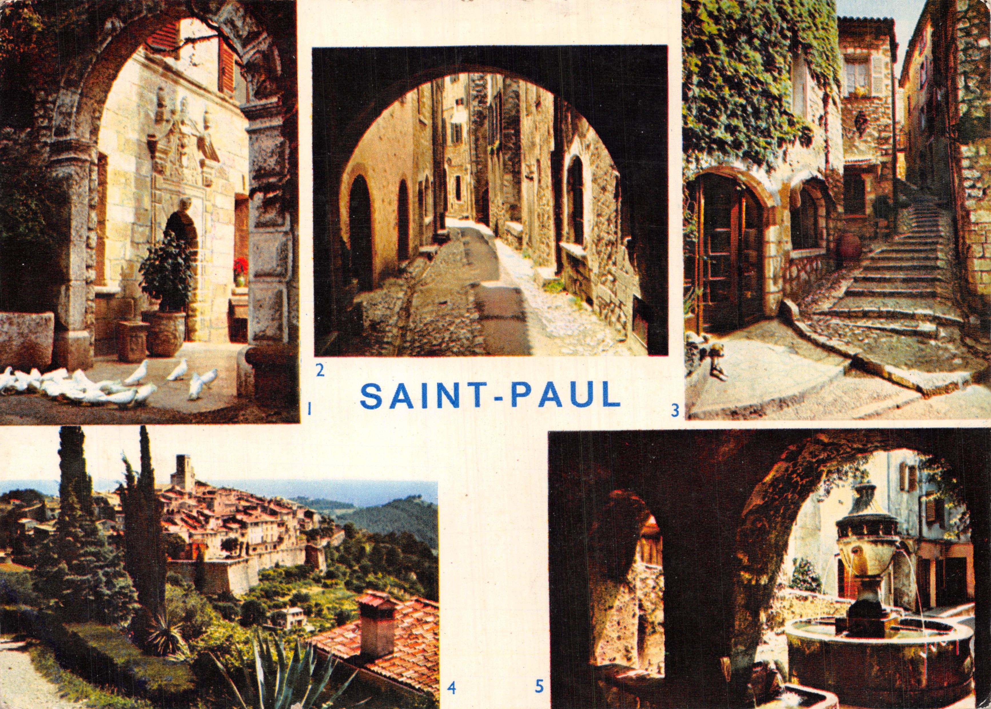 Saint-Paul-de-Vence — vista panorámica y detalles arquitectónicos — Ediciones de arte S.P.A.D.E.M. 1963