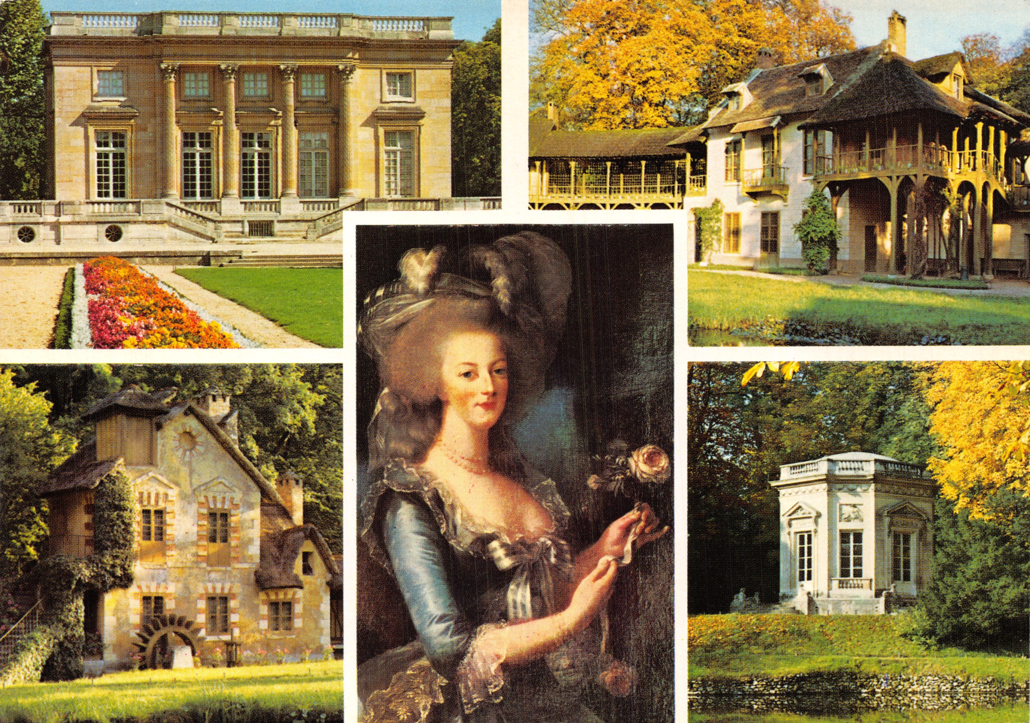 Versalles — El Pequeño Trianon (1768), el Pueblo de Trianon, Marie-Antoinette con la Rosa, Jardín Inglés, El Belvedere, La Molina — Editions d'Art