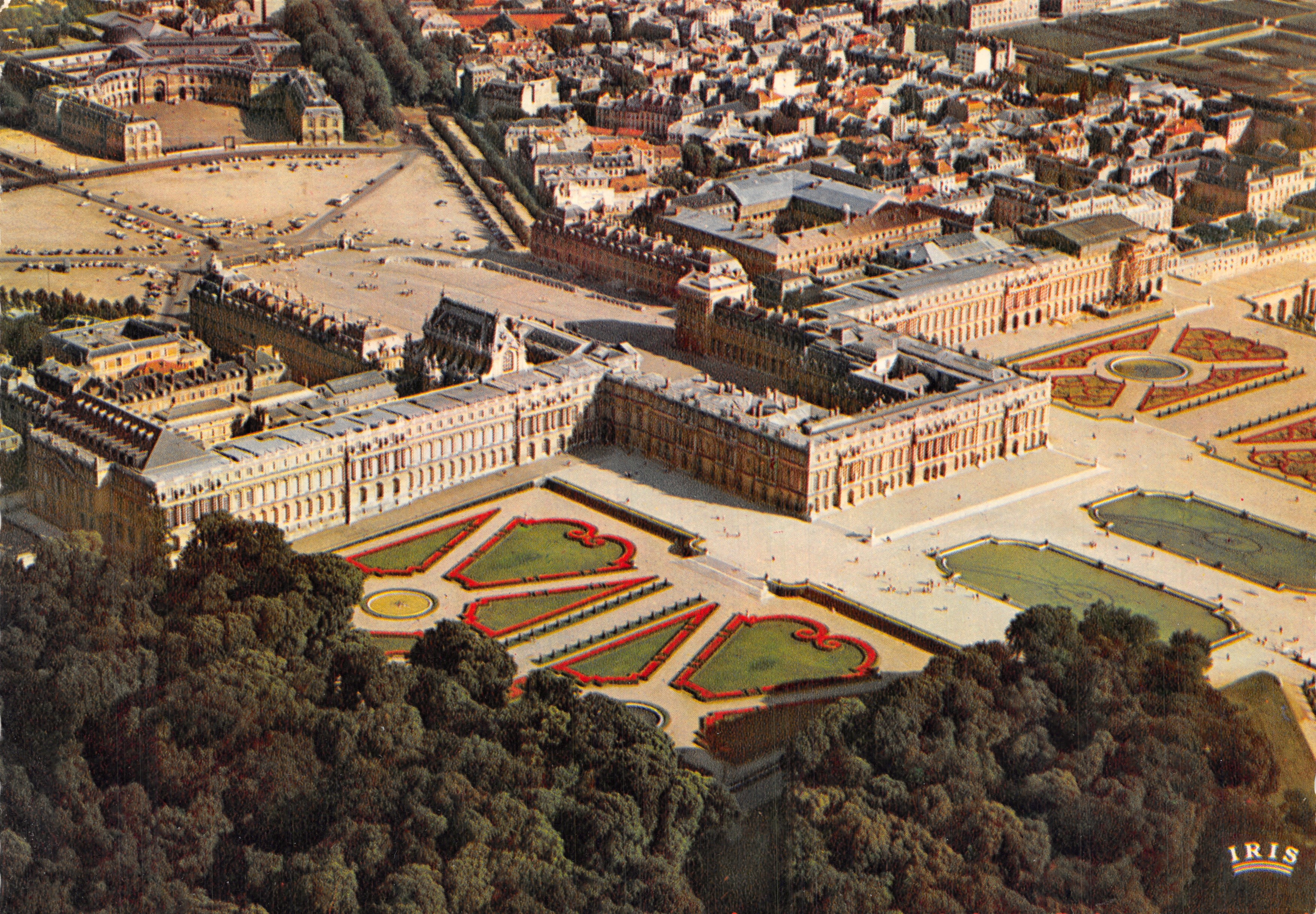 Versailles — Luftbild des Schlosses und der Gärten — Verlag IRIS