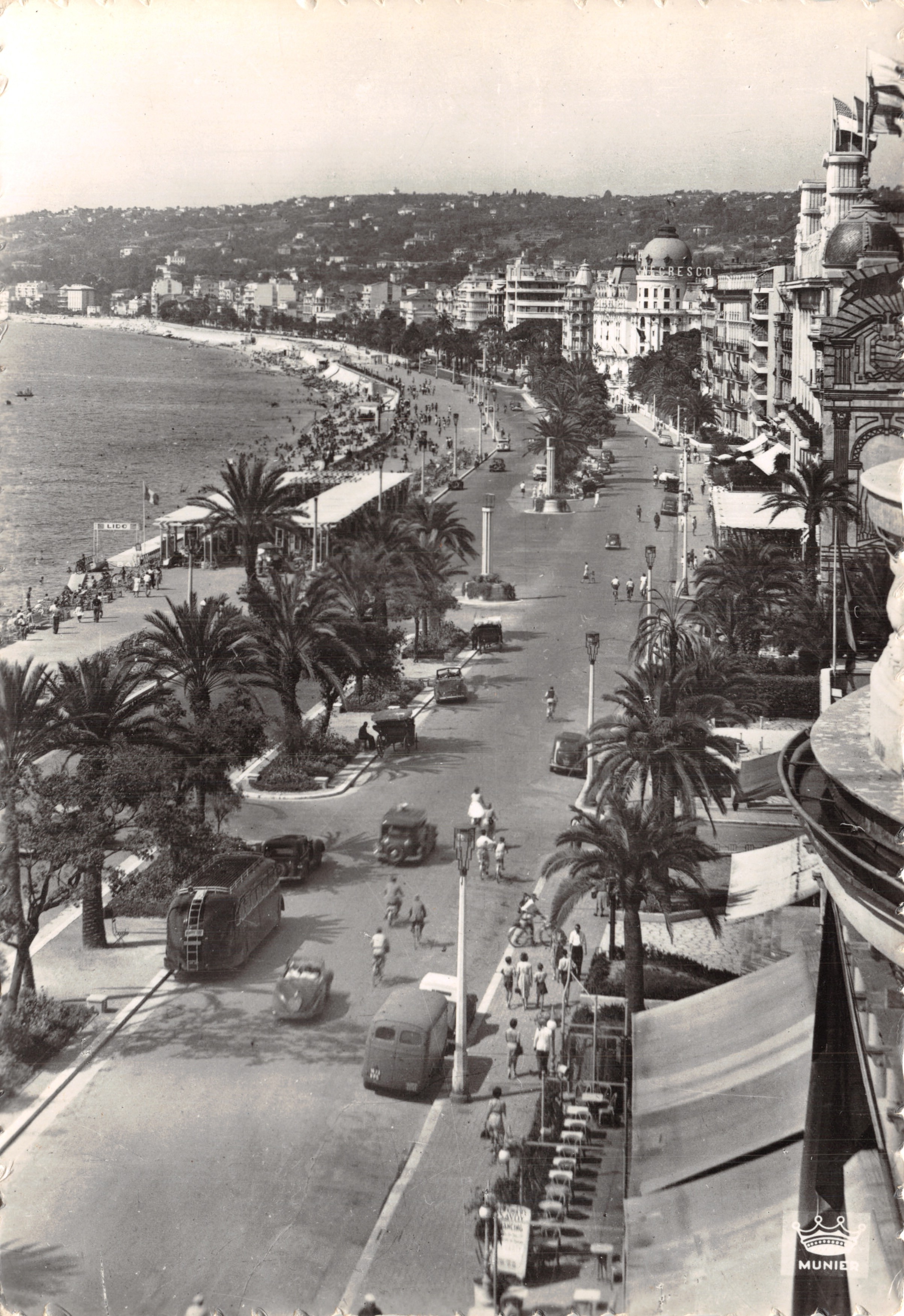 Nice — De Promenade des Anglais — uitzicht vanaf het Casino van Monte-Carlo, uitgever Munier